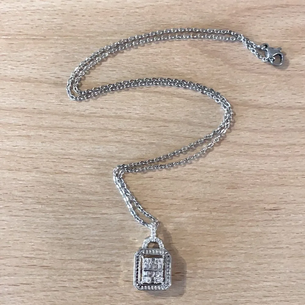 The Gatsby 925 Silver White Sapphire pendant necklace